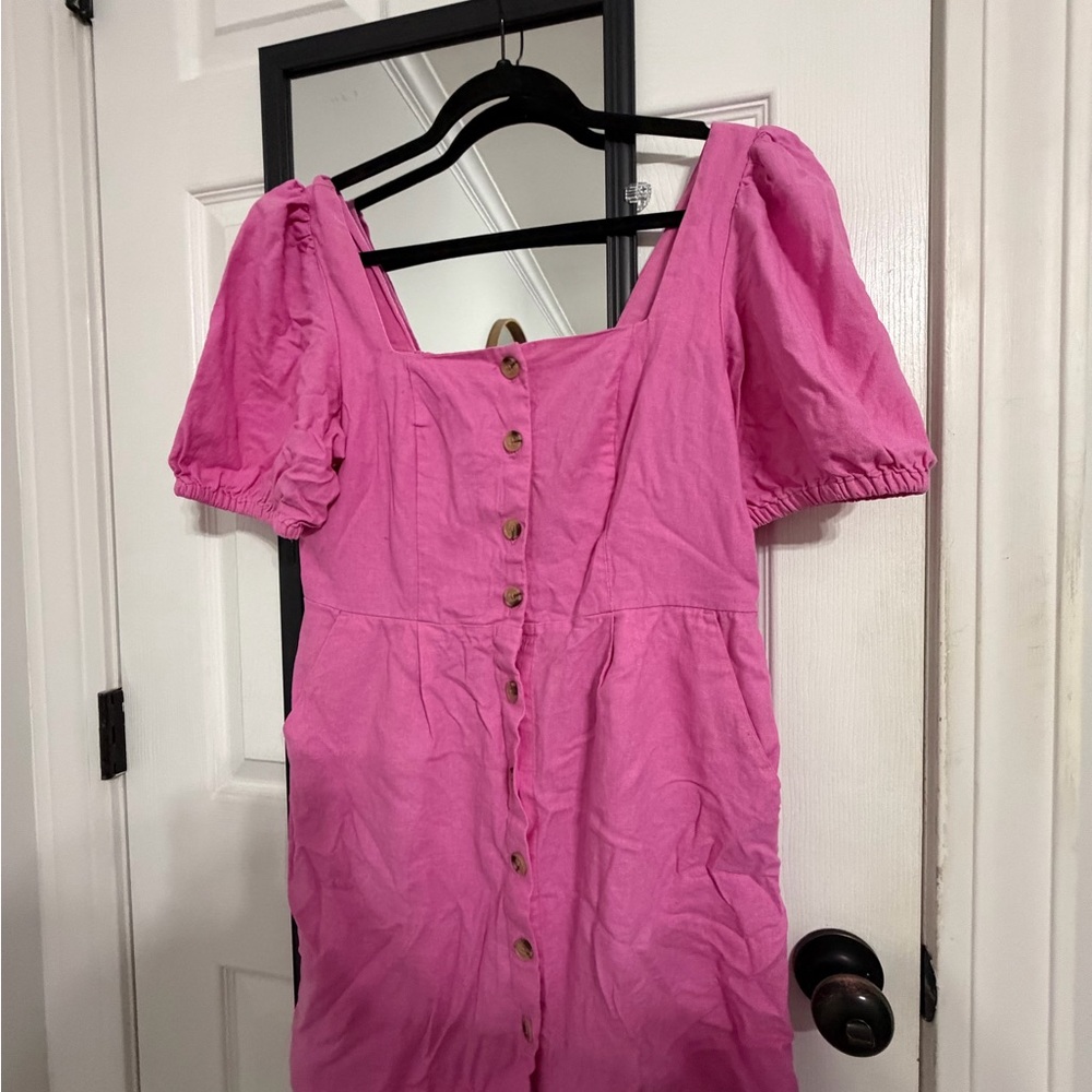 Old Navy Pink Puff Sleeve Mini Dress